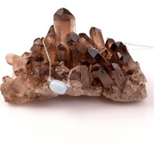 Taş Sandığı Akuamarin Taşı Gümüş Kolye