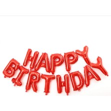 Partijet Happy Birthday Kırmızı Folyo Balon Set