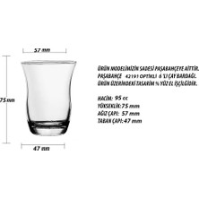 Paşabahçe 42191 Kesme Dekor Çay Bardaği 12 Ade