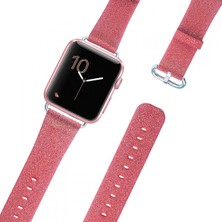 Ally Apple Watch Uyumlu 7 41MM 6-5-4 40MM Deri Ince Sim Işlemeli Kordon Kayış 3-2-1 38MM