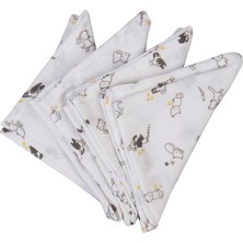 BebePan Pets Erkek Çocuk 25 x 25 4lü Set Ağız Bezi Yenidoğan