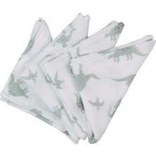 BebePan Dinosaur Erkek Çocuk 25 x 25 4lü Set Ağız Bezi Yenidoğan