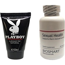 Rekze Playboy Lubricant 50ML Kayganlaştırıcı Jel + Sexual Health 90LI Erkeklere Özel Maksimum Istek ve Güç