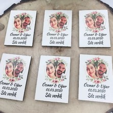 Hayaller Dükkanı 30 Adet Resimli Kişiye Özel Ahşap Magnet Soz Nişan Düğün Si Şekeri Nikah Şekeri