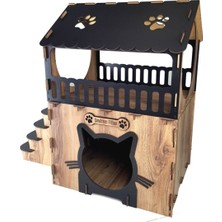 Life Hobi Ahşap Yetişkin Kedi Evi (Kırmızı)