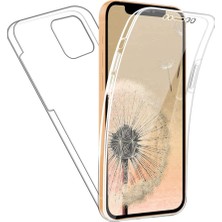 Teknomoda Apple iPhone 12 Pro Max ( 6.7 Inç ) 360 Kılıf Şeffaf Ön Arka Silikon