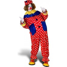 Rengarenk Kostüm Puantiyeli Palyaço Kostümü Unisex Yetişkin