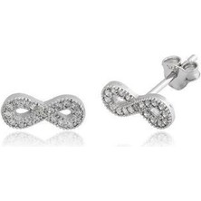 Kadın 925 Ayar Gümüş Sonzsuzluk Küpe Rodajlı