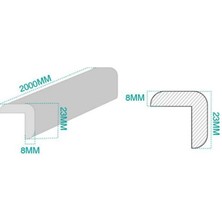 Epazzar 2 Metre Darbe Önleyici Cam Ahşap Masa Kenar Koruyucu Kauçuk Şerit Krem