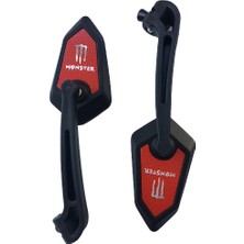 Motosiklet Üniversal Ayna Modifiye Kosa Ayna Monster Kırmızı