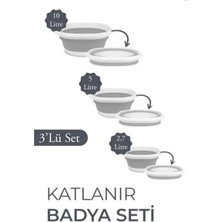 Pazar Kapısı Katlanır Badya Akordiyon Leğen Seti 2,7 L - 5 L - 10 L