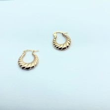 925 Ayar Istiridye Model Rose Gold Kadın Halka Küpe