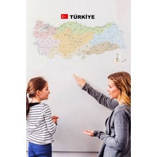 Tutunabilir Kağıt Türkiye Il Ilçe Haritası Yazı Tahtası Akıllı Kağıt Tahta Kalem Dekoratif 70 x 150 cm