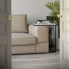 Beyaz C Sehpa Koltuk Yanı Sehpa Salon Mobilyası Çiçeklik