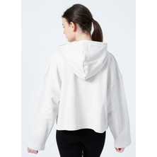 JJXX Kapüşonlu Oversize Düz Krem KadınSweatshirt - Jxcarla Ls Oversize Hoodie By