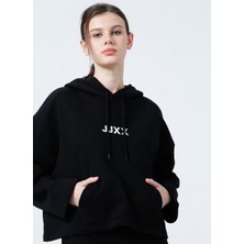 JJXX Kapüşonlu Oversize Düz Siyah Kadın Sweatshirt - Jxcarla Ls Oversize Hoodie By