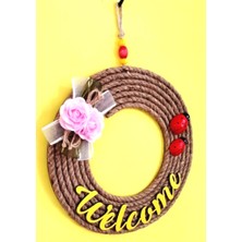 NAZAR Wellcome Yazılı Uğur Böcekli Dekoratif Duvar Kapı Süsü 28 cm