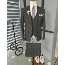 Sardınelli Özel Tasarım Slim Fit Çizgili Takım Elbise