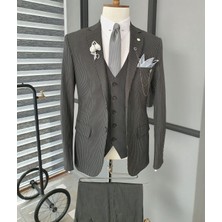 Sardınelli Özel Tasarım Slim Fit Çizgili Takım Elbise