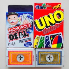 Uno,monopoly Deal ve 2 Deste Iskambil Kağıdı