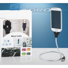 Hadron HD4377 USB Type-C Spiral Tutacaklı Metal Şarj Kablosu