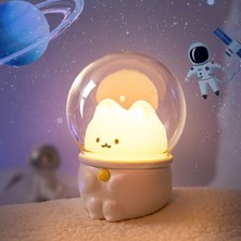 LED Gece Lambası Uzay Kapsül Sevimli Kedi Tavşan Lambası Kawaii Çocuk Bebek Çocuk Yatak Odası Başucu Dekor Işık Yumuşak Sıcak (Yurt Dışından)