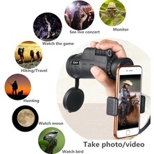 Okgoods Dış Mekan Yürüyüş Teleskobu Için Tripod Klipsli Hd Optik Monoküler 40X Yakınlaştırma (Yurt Dışından)