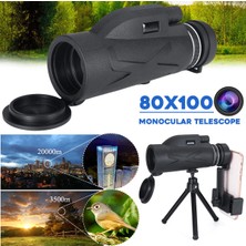 Okgoods 100X Gece Görüş Bak4 Prizma Hd Zoom Monoküler Su Geçirmez Teleskop, Açık Seyahat Yürüyüşü Için Tripodlu (Yurt Dışından)