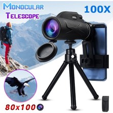 Okgoods 100X Gece Görüş Bak4 Prizma Hd Zoom Monoküler Su Geçirmez Teleskop, Açık Seyahat Yürüyüşü Için Tripodlu (Yurt Dışından)