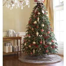 Sevara Dekor Peluş Yılbaşı Ağacı Örtüsü Gri100X100CM