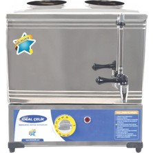 İdeal Çelik Ideal 20 L Çift Demlikli Elektrikli Çay Çay Ocağı Kazanı Pleytsiz