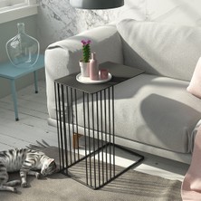 3Art Metal Modern Tasarım Dekoratif C Sehpa - Çok Amaçlı Metal C Sehpa- Yan Sehpa