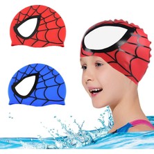Tulipa Yüzme Şapkaları Unisex Su Geçirmez Su Sporları Şapka Örümcek Adam Desen Yaş 3-6 2 Adet (Yurt Dışından)