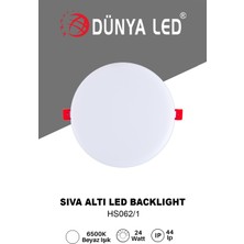 Dünya Led HS062/1 24W Delik Çapı Ayarlanabilir Sıva Altı Backlıght Spot Panel 6500K Beyaz Işık Driver