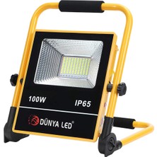 Dünya Led HS775/1 100W Solar LED Projektör 6500K Beyaz Işık Alüminyum Kasa IP66