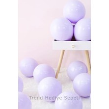 Trend Hediye Sepeti Pastel Makaron Lila Balon 5 Adet