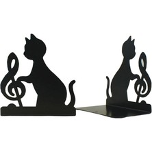 Sanlindou Sevimli Kedi Kitaplık Metal Kitaplık Bookends Kitap Desteği Standı Masası Organizatör Depolama Tutucu L29K | (Yurt Dışından)