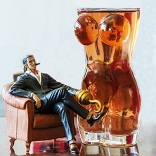 Sanlindou Seksi Lady Erkekler Dayanıklı Çift Duvar Viski Gözlük Şarap Shot Cam Büyük Göğüs Bira Kupası 700Ml | Kupalar (Beyaz) (Yurt Dışından)