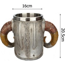 Sanlindou Paslanmaz Çelik Kafatası Kupa Viking Içme Kupası Iskelet Reçine Bira Stein Tankard Kahve Kupa Çay Kupası Cadılar Bayramı Bar Drinkware Hediye | Kupalar (Altın) (Yurt Dışından)