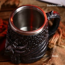 Sanlindou Ortaçağ Dragon Reçine Paslanmaz Çelik Bira Kupa 600 Ml Retro Tankard Kafatası Kahve Fincanı Çay Kupa Tumbler Pub Bar Dekor | Kupalar (Siyah) (Yurt Dışından)