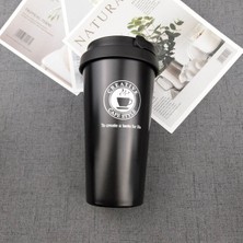 Sanlindou 500 Ml Kahve Kupa Yaratıcı 304 Paslanmaz Çelik Seyahat Kupa Çift Duvar Vakum Yalıtımlı Tumbler Kapaklı Ağız Çay Bardağı | Kupalar (Siyah) (Yurt Dışından)