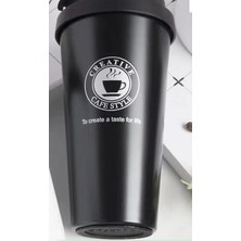 Sanlindou 500 Ml Kahve Kupa Yaratıcı 304 Paslanmaz Çelik Seyahat Kupa Çift Duvar Vakum Yalıtımlı Tumbler Kapaklı Ağız Çay Bardağı | Kupalar (Siyah) (Yurt Dışından)