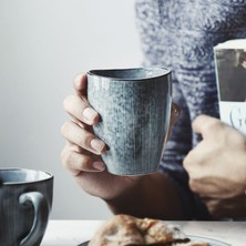 Sanlindou Japon Tarzı Seramik Çay Kupası Çift Kupa Ev Kupası Yaratıcı Ofis Kupa | Kupalar (Gri) (Yurt Dışından)