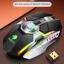 Sanlindou G80 Kablosuz Oyun Fare Şarj Edilebilir Oyun Mouse Sessiz Ergonomik 7 Tuşlar Rgb Arkadan Aydınlatmalı 1600 Dpı Fare Bilgisayar Pro Gamer Için (Yurt Dışından)