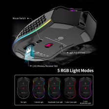 Sanlindou 2.4 Ghz Kablosuz Oyun Fare Şarj Edilebilir Fare Rgb Işık Efekti İle 3 Ayarlanabilir Dpı Pc Için Petek Mouse Fare (Yurt Dışından)