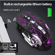 Generic Omeshin Şarj Edilebilir X8 Kablosuz Sessiz LED Aydınlatmalı USB Kablosuz Fare Bilgisayar Bluetooth Fare Mause Fare 2.4 Ghz Laptop Pc Için (Yurt Dışından)