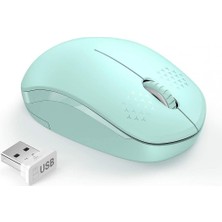 Sanlindou Kablosuz Fare, Usb Alıcı Taşınabilir Bilgisayar Fareleri İle 2.4G Gürültüsüz Fare (Yeşil) (Yurt Dışından)