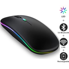 Sanlindou Rgb Bluetooth Fare Şarj Edilebilir Kablosuz Fare Laptop Için İpad Macbook Bilgisayar Sessiz Mause Led Aydınlatmalı Ergonomik Fareler (Yurt Dışından)