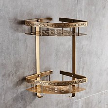 Sanlindou Köşe Banyo Raf Antik Duş Metal Depolama Iki Katmanlı Üçgen Raflar Duvara Monte Tuvalet Şampuanı Havlu Depolama Tutucu | Banyo Rafları (Yurt Dışından)