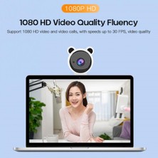 Sanlindou Sevimli Panda Hd 1080 P Webcam Bilgisayar Pc Webcamera Mikrofon Kameraları İle Canlı Yayın Video Arama Konferansı Çalışması (Yurt Dışından)